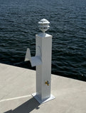 LARGE WATER & ELECTRIC SHORE POWER PEDESTAL 36"H x 10"W x 10"D with Light