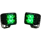 12W GREEN Cube Light Kit Headlight Driving Spot Linear Flood Bright 