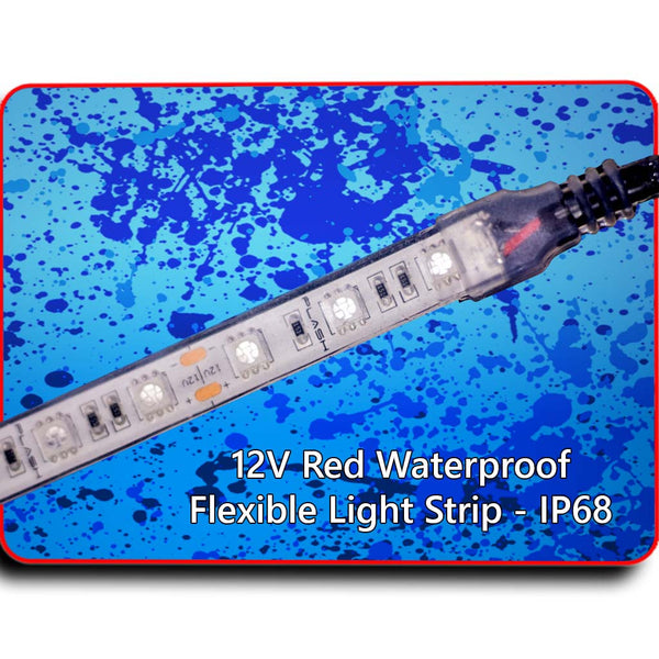 Red Waterproof Flexible Light Strip Marine Rated Marine Fiberglass