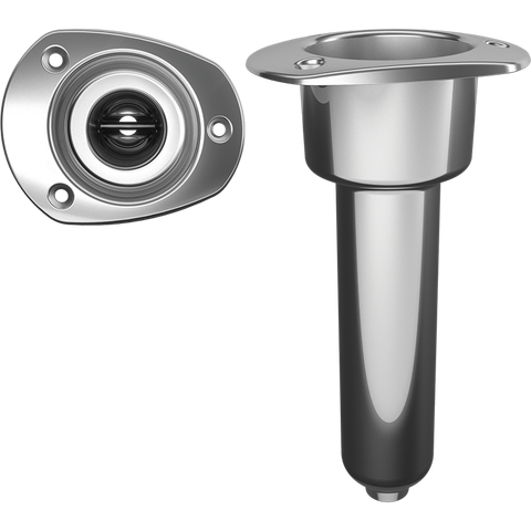 Mate Series 0 degree, Oval Top 316 Stainless Drain -C2000D Rod Holder - Marine Fiberglass Direct