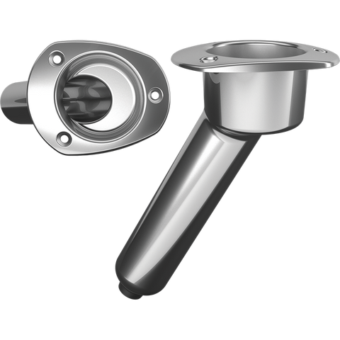 Mate Series 30 degree, Oval Top 316 Stainless Drain -C2030D Rod Holder - Marine Fiberglass Direct