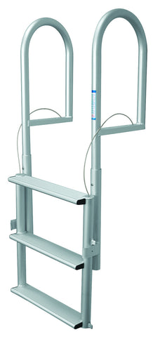 JIF Marine - 3 Wide Step Dock Lift Ladder - Anodized Aluminum - DJX3W - Marine Fiberglass Direct