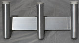 Three 10" Aluminum Boat Fishing or Pole Rod Holders - Angled at 15 Degrees with Gimbal (Locking Pin) on One Flat Plate Mount