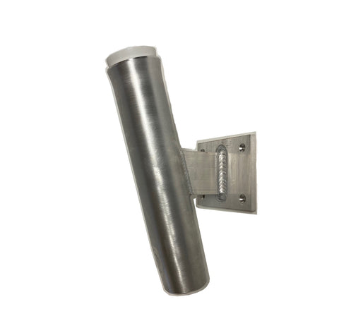 10" Aluminum Boat Fishing or Pole Rod Holder - 15 Degree FLAT Surface Mount for transom, gunnels, docks, or piers