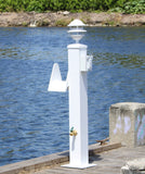 WATER & ELECTRIC PEDESTAL with LIGHT 36"H x 8"W x 8"D
