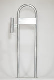 Marine Dock & Boat 48" Aluminum Handrail - Safety Grab Bar Rail w/ Vertical Rod Holder & Lateral Flat Plate