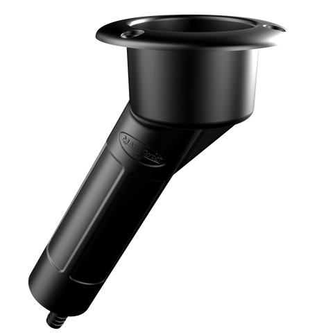 Mate Series 30 degree, Round Top , ABS Plastic -P1030D Rod Holder - Black - Marine Fiberglass Direct