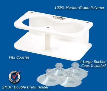 White Two Cup/Beverage/Drink Holder- 8.5" x 4.75" x 3" -SMDH - Marine Fiberglass Direct