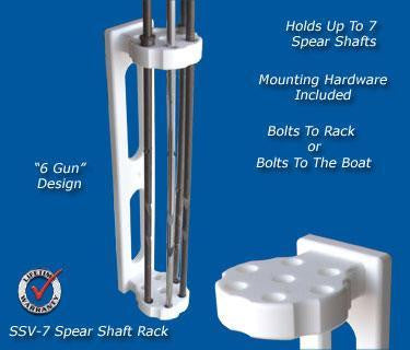 Spearfishing Speargun Holder Rack - Store Up to Seven Shafts - Marine Fiberglass Direct