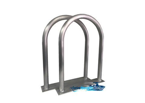 Two (2) Marine Dock & Boat - 36" H x 16.5" W - Handrail - Grab Bar - Flat Base - Marine Fiberglass Direct