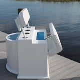 Deluxe Leaning Post with Live Well - 30"H x 36" W x 42" D - CMDFLPLW - Marine Fiberglass Direct