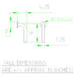 Mini Marine Dock Boat Piling - 1-1/4" Tube 3-1/4" Pad  9" H - Aluminum Handrail - Safety Grab Bar Rail