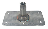 4" x 8" Stainless Steel PosiPin Deck Plate - Brushed with Brass Bushing - 382113-TSSB