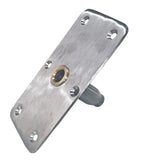 4" x 8" Stainless Steel PosiPin Deck Plate - Brushed with Brass Bushing - 382113-TSSB