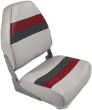 Premium Series Fold Down High Back Boat Seat - Horizon Boat Seats - 3008-ABEC Grey/Red/Charcoal