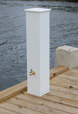 FLUSH WATER & ELECTRIC PEDESTAL 36"H x 6"W x 6"D - Marine Fiberglass Direct