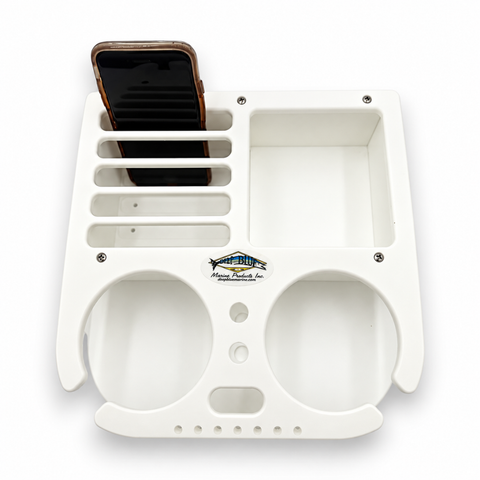 Double Beverage/Cup/Drink & Cell Phone Holders w/ Storage- 9 3/4" x 9 3/4" x 3" -BH2CELL