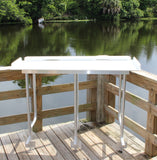 Fish Cleaning Station Fillet Table Overhanging Dock  68" W x 24" D x 39.5" H - MFDFCS68OH