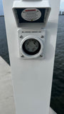 LARGE WATER & 30AMP ELECTRIC SHORE POWER PEDESTAL 36"H x 10"W x 10"D