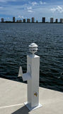 LARGE WATER & ELECTRIC SHORE POWER PEDESTAL 36"H x 10"W x 10"D with Light