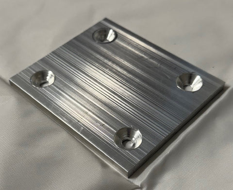 Aluminum Flat Plate 4" x 3.5" x 1/4" with quantity four pre-drilled holes