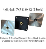 7" x 7" Stainless Steel PosiPin Deck Plate - Brushed with Brass Bushing - 382110-TSSB
