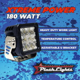 XTREME POWER CUBE LIGHT - 180W - HEAVY DUTY WORK LIGHT - TEMPERATURE CONTROL - ADJUSTABLE U BRACKET PLASHLIGHTS
