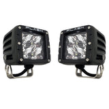 Pair of dependable work lights - extreme distance - spot - stainless steel - marine - quality led cubes