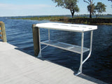 TWO Leg CM Fish Cleaning Station Fillet Table Dock Boating Aluminum  96"L X 24"D X 38"H- FCS96-2
