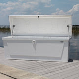 Fiberglass Dock Box - 26"H X 75"W X 27"D - CM07 With Gas Shocks - Marine Fiberglass Direct