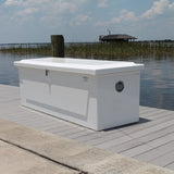 Fiberglass Dock Box - 26"H X 75"W X 27"D - CM07 With Gas Shocks - Marine Fiberglass Direct