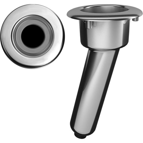 Mate Series 15 degree, Elite Screwless ,Round Top 316 Stainless Drain -C1015DS Rod Holder - Marine Fiberglass Direct