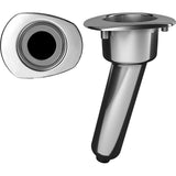 Mate Series 15 degree, Elite Screwless ,Oval Top 316 Stainless Drain-C2015DS Rod Holder - Marine Fiberglass Direct