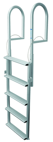 JIF Marine - 5 Wide Step Dock Lift Ladder - Anodized Aluminum - DJX5W - Marine Fiberglass Direct