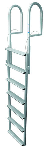 JIF Marine - 7 Wide Step Dock Lift Ladder - Anodized Aluminum - DJX7W - Marine Fiberglass Direct