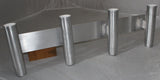 Four 10" Aluminum Boat Fishing or Pole Rod Holders - Angled at 90 Degrees with Gimbal/ Locking Pin on One Flat Plate Mount