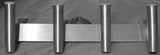 Four 10" Aluminum Boat Fishing or Pole Rod Holders - Angled at 15 Degrees with Gimbal/ Locking Pin on One Flat Plate Mount
