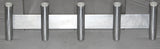 Five 10" Aluminum Boat Fishing or Pole Rod Holders - Angled at 15 Degrees with Gimbal/ Locking Pin on One Flat Plate Mount