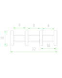 Four 10" Aluminum Boat Fishing or Pole Rod Holders - Angled at 15 Degrees with Gimbal/ Locking Pin on One Flat Plate Mount