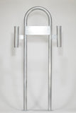 Marine Dock & Boat 48" Aluminum Handrail - Safety Grab Bar Rail w/ Double Vertical Rod Holder & Lateral Flat Plate