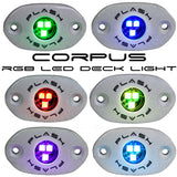 Boat RGB Carbon Fiber LED Deck Light - White Housing