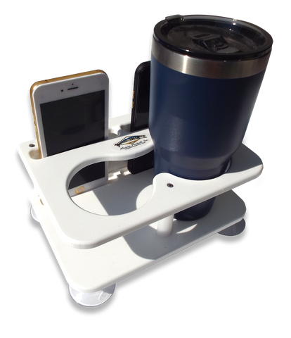 Double drink and cell phone holder  9"X 6 1/4" X 3 1/8" Tall- SMDH-CELL