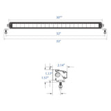 30" SRX2-Series Single Row LED Light Bar Dimensions