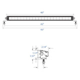 40" SRX2-Series Single Row LED Light Bar Dimensions