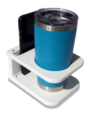 Single drink holder and Cell phone holder- 4  3/4" x 6 1/4" x 3 1/4" (3" Dia) Cell phone Slot 3/4"  - SSDH-CELL