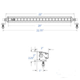 20" 22" Single Row LED Light Bar Plash Dimensions