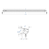 50" 52" Single Row LED Light Bar Plash Dimensions