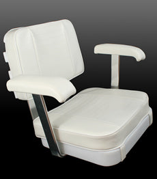 Todd Gloucester Ladder BK. Captain's Chair w/ Cushions -94-1500D - Marine Fiberglass Direct