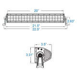 XX Series Light Bar 20INCH White Housing Dimensions