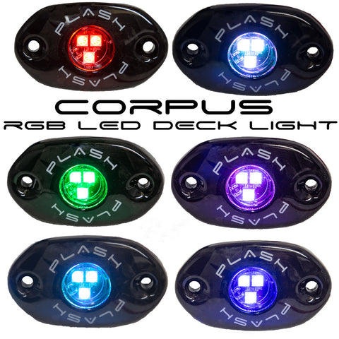 CORPUS - RGB Carbon Fiber LED Deck Light - Black Housing